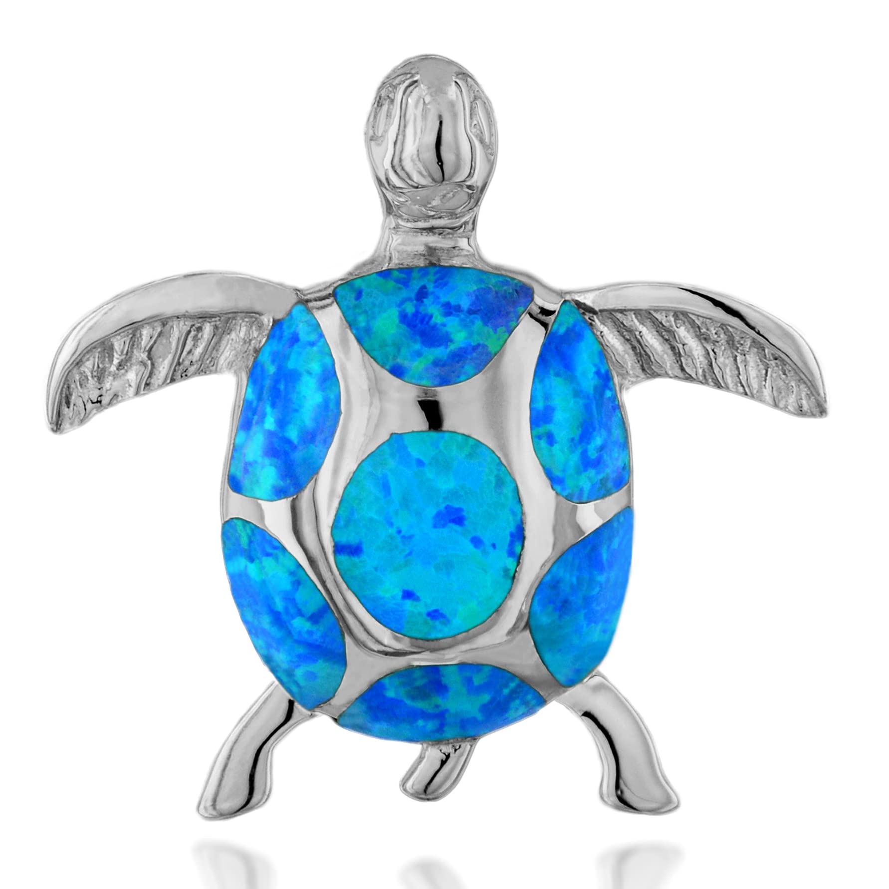 

Гавайские украшения Черепаха Honu Blue Opal кулон ожерелье серебро 925 [Leilani] (Морская черепаха) (Нет цепи)