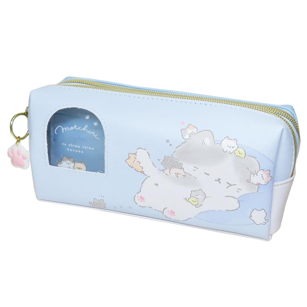 

Mochiri Neko Twin Zipper Pen [Pen Pouch] Case/Sleeping синий