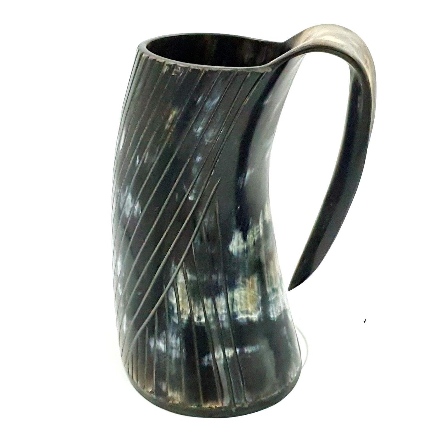 

Кружка-рог для питья в стиле викингов, специальное издание - Ручная гравировка, оригинальная кружка-кубок из рога викинга для меда, эля и пива - Оригинальная средневековая кружка