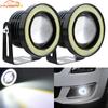 2pcs Car COB DRL Led Bulb Headlight Angel Eye Fog Lamp Lens 89mm Waterproof Ultra Bright Auto Turn Signal Daytime Running Light