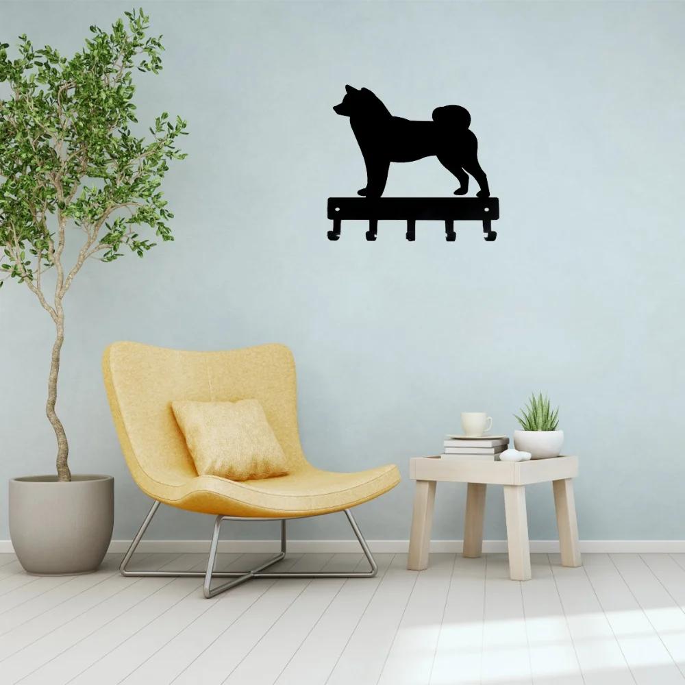 Promotion Shiba Inu Dog Key Hooks & Keychain Holder Small 6 Inch Wide Wall Hook Bathroom Accessories Home Decoration Artwork
