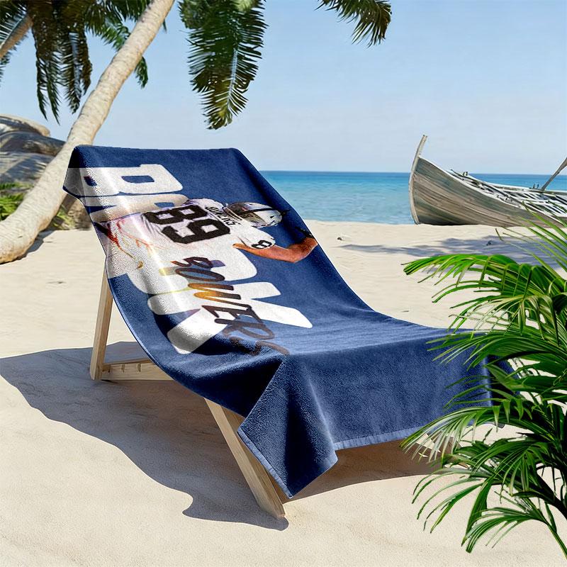 Brock Bowers Print Beach Towel, Large Soft Quick Dry Towel for Beach Camping Swimming