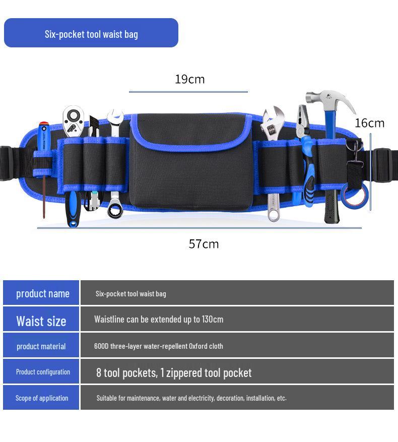 Geantă de talie pentru electrician, geantă pentru scule pentru construcții și renovări