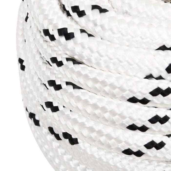 152783 vidaXL Corde de bateau tressé Blanc 16 mmx25 m Polyester