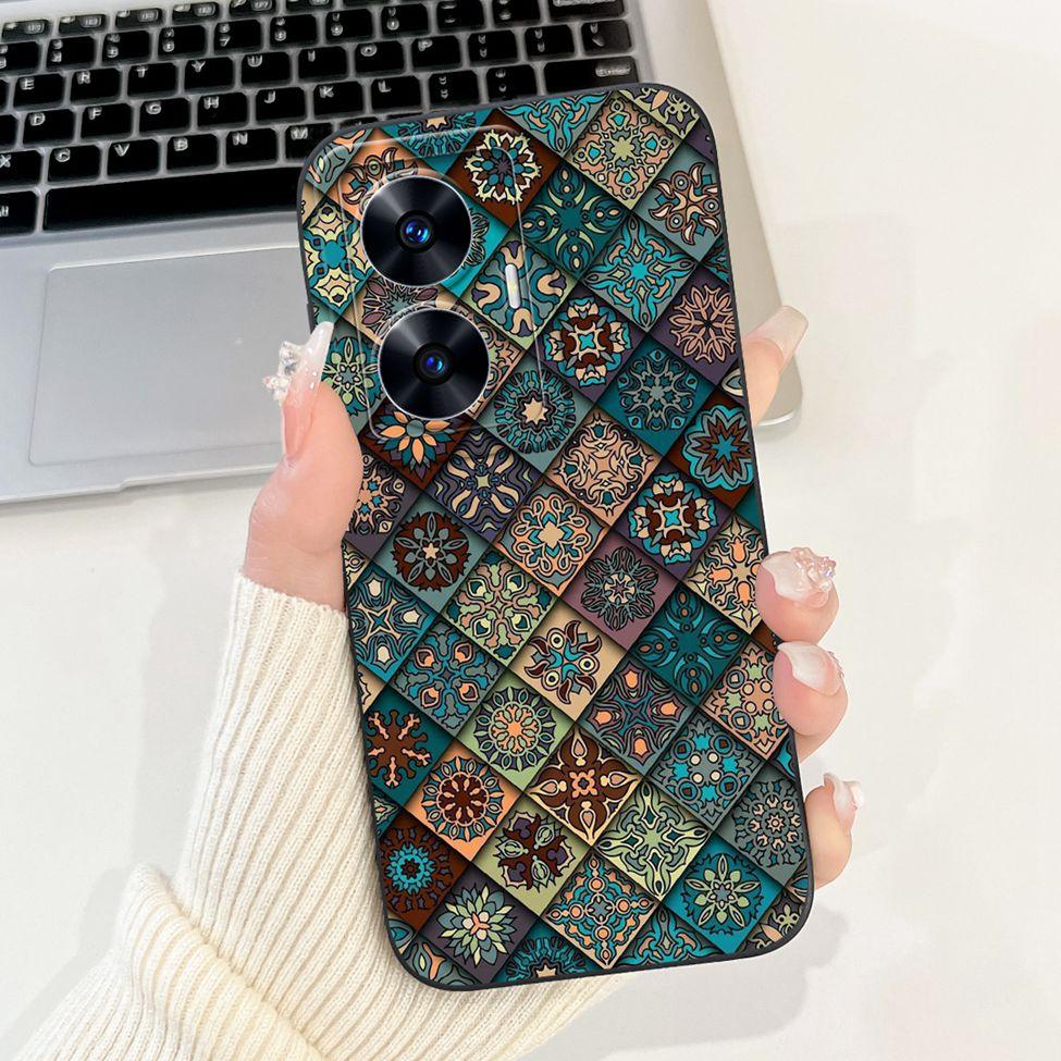 For Realme C55 Case RMX3710 Silicone Cute Cat Fashion Butterfly Flowers Love Painted Cover For Realme Narzo N55 Phone Case Funda