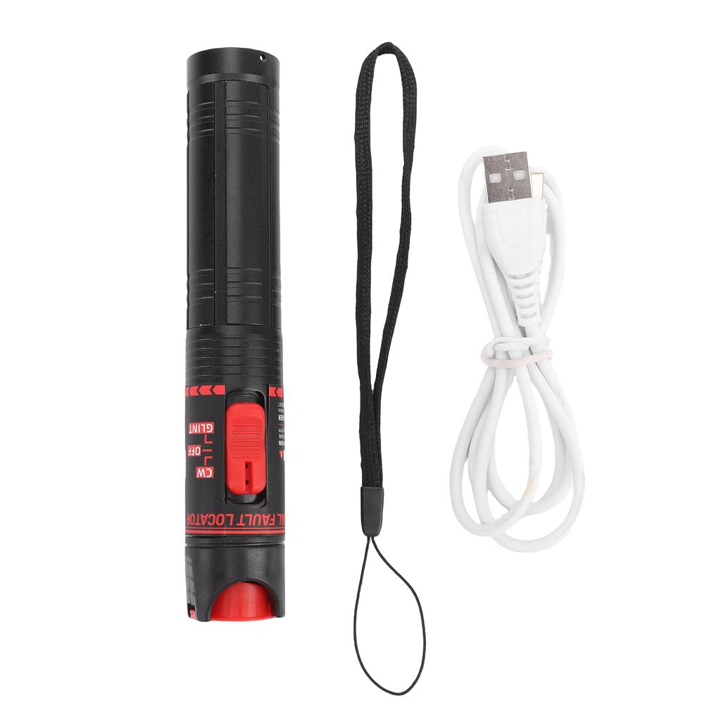Fiber Optic Test Pen 30KM Visual Fault Locator Red Light Source Rechargeable Optical Cable Tester