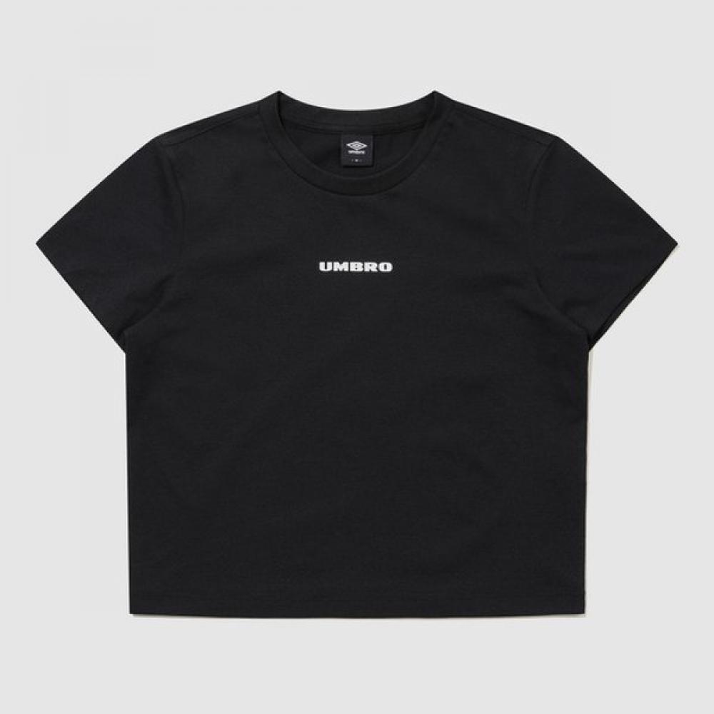 Umbro FreSh Women S LeTTering Crop ShorT Sleeve T ShirT ur122SrS11 Blk