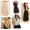 Lace Fabric Soft Velvet Flocking Mesh Voile Tulle Net Mini Black Polka Dot for DIY Sewing Dress Garment Wedding Decor Material