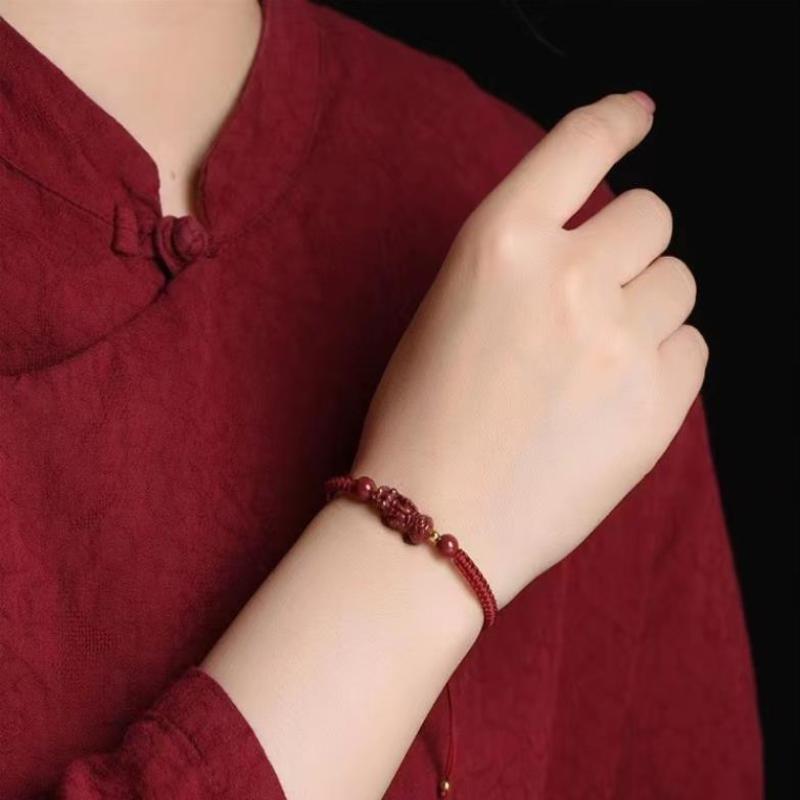 

[HF][LA]1Pc Cinnabar Pixiu Weaving Hand Rope Lucky Red String Bracelet For Women Men Jewelry Accessries