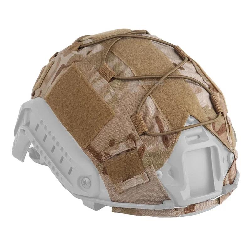 Airsoft Helmüberzug Tarnung Taktisch FAST Helm Stoff Jagd Schießen Helm Zubehör mit Elastischer Kordel Geschwindigkeits Sensoren 6