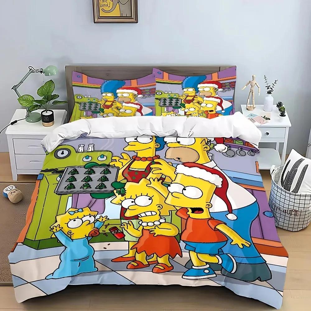 2026 The S-Simpsons Cartoon Duvet Cover Set Soft Wash Bed 3 Piece Comfortable Student Dormitory Home Baby Bedding Best seller