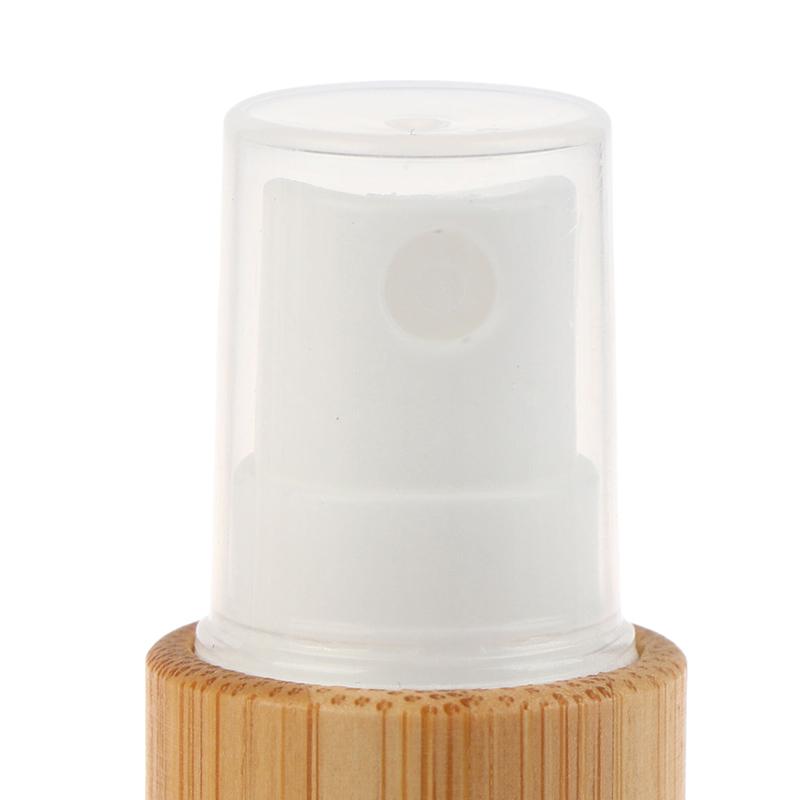 Empty 10/20/30/50/100Ml Bamboo Outer Shell Plastic Spray Bottle With Fine Mist Dispenser For Liquid Perfume Toiletries Container