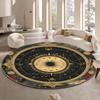Astrology Mandala Round Rug Flannel Printed Carpet Cosmic Design Home Decor Cozy Soft Floor Mat Living Room Indoor Use