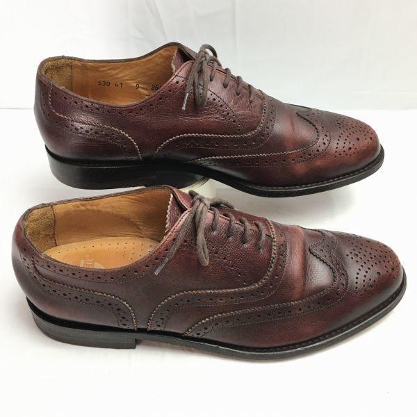 VAN LIER Rare Vintage Full Brogue Wingtip Business Shoes Brown Size 41 (26.5-27.0)(USED)