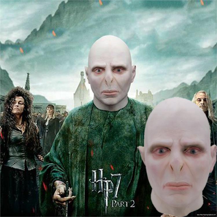 cos Harry Potter Movie Voldemort-style Headgear, Scary Horror Bald Latex Mask Voldemort mask