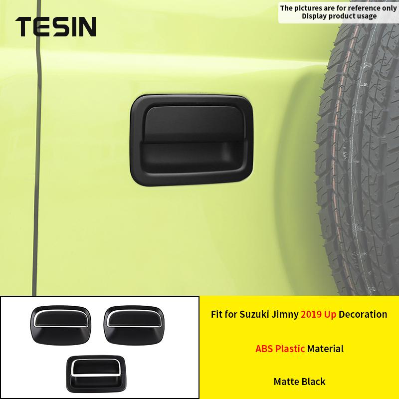 TESIN Car Door Side Rear Tail Door Handle Bowl Trim Cover Fit for Suzuki Jimny 2019-2025 High Brake Light Lamp Cover Accessories