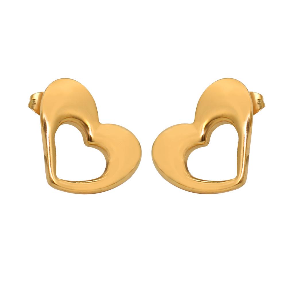 Exaggerated Retro Heart Earrings: Gold-Plated Titanium Steel for Women, Versatile & Fashionable