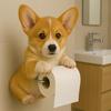 Wall Mount Toilet Paper Holder Easy To Install Dog Shape Design Funny 3D Printed Towel Holder Paper Rack Bathroom Decoration