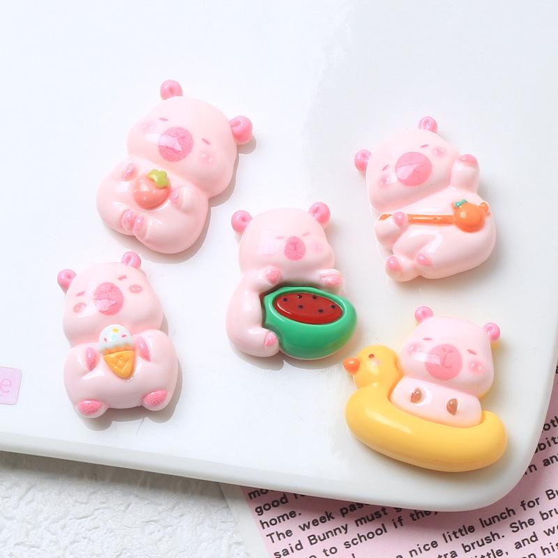 Kit d'accessoires en résine rose pour bébé dessin animé