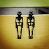 Removable Halloween Skeleton Bride & Groom Earrings