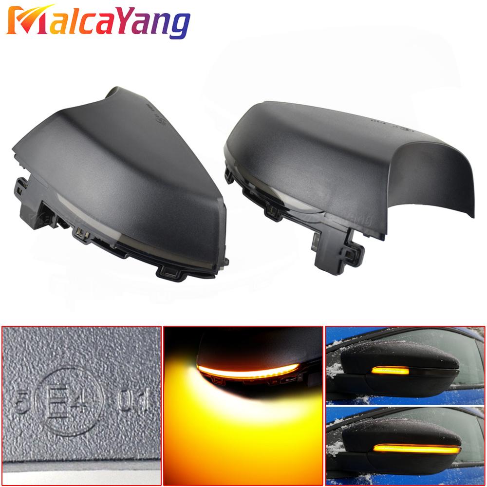 Dynamic Turn Signal LED Side Rearview Mirror Indicator Black Blinker Repeater Light For Volkswagen VW Polo MK5 6R 6C 2009 -2017