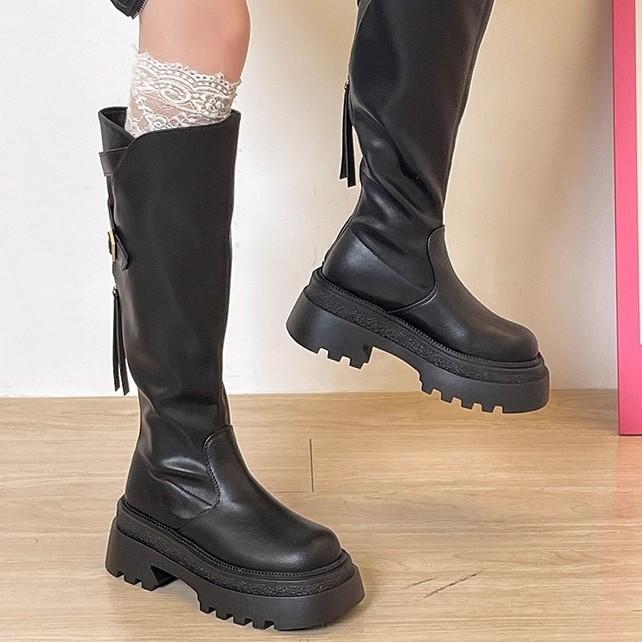 Niche Design Small Height-increasing Long Boots for Women's 2025 Autumn and Winter New Niche Thick-soled Comfortable High Fashion Boots