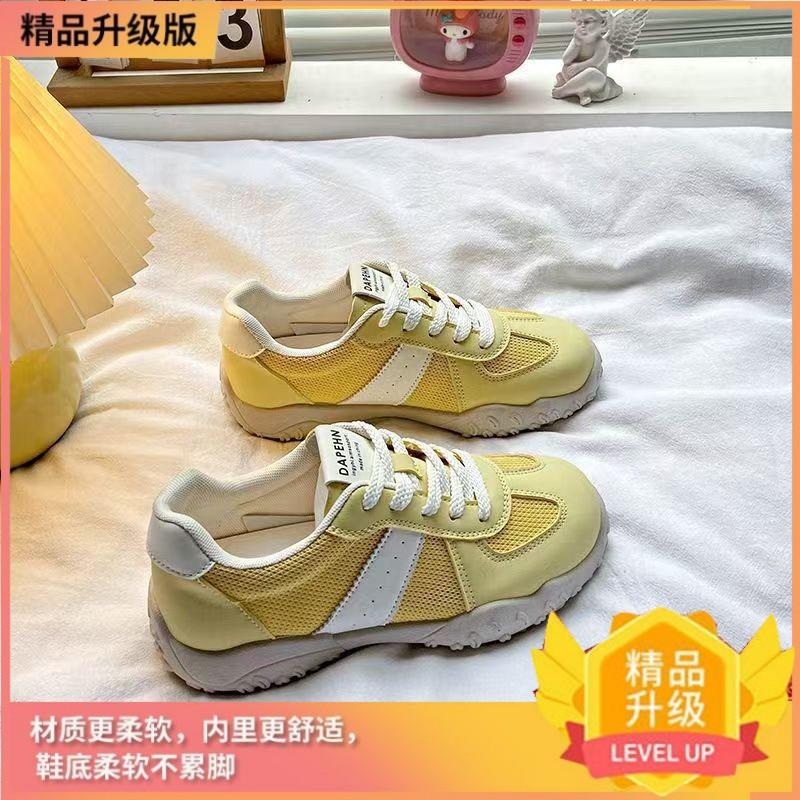

thick-soled little white shoes women s 2025 new autumn mesh breathable sports leisure wear-resistant versatile height-increasin 35 жёлтый
