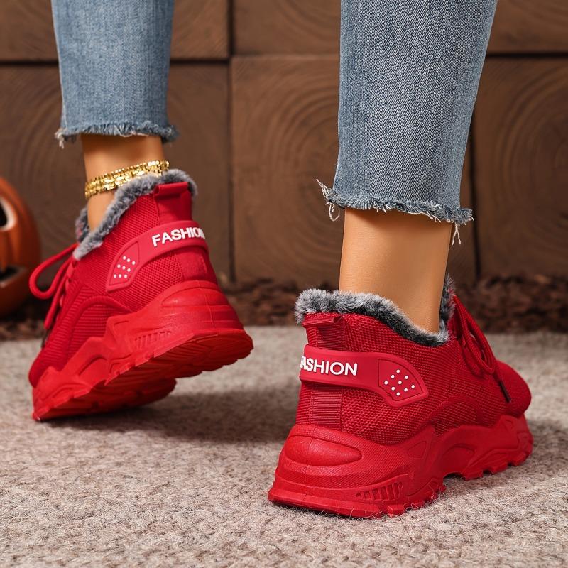 Damen Winter Warm Rutschfest Plüschfutter Sneaker/Laufstiefel