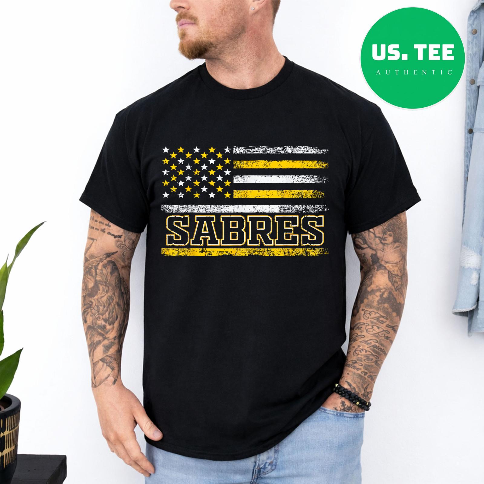 Vintage Sabres US Flag Retro Gifts for Men Women T-Shirt S разноцветный