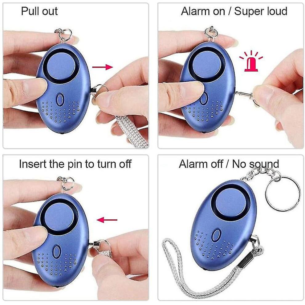 Lot de 5 Porte-clés Alarme de Sécurité Personnelle 140 dB avec Lumières LED