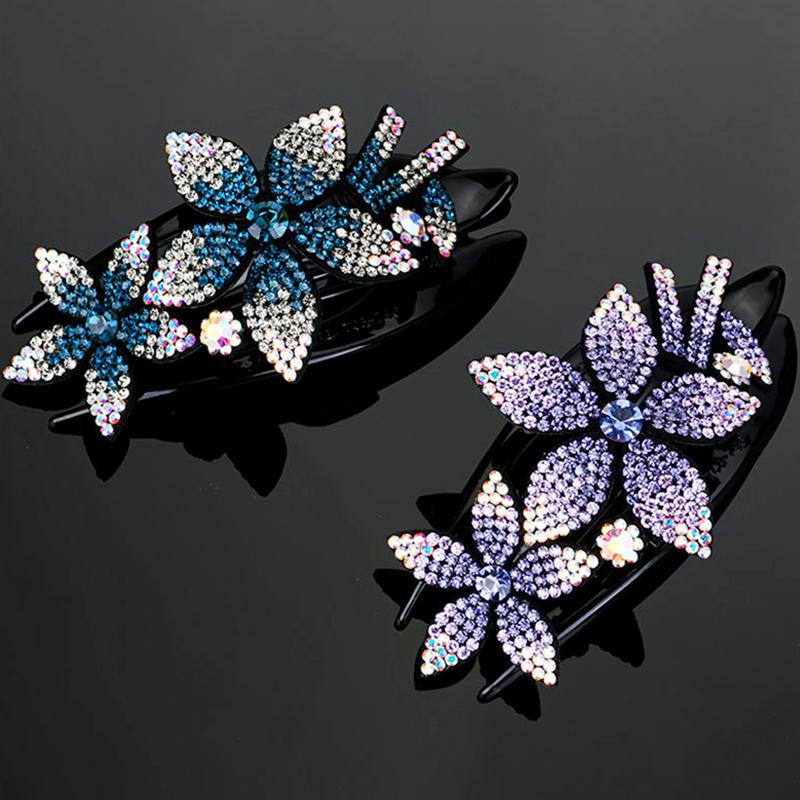 1Pc Hair Claws Women Hairgrip Fashion Hairpin Hair Clips Plastic Duckbill Clip Rhinestone