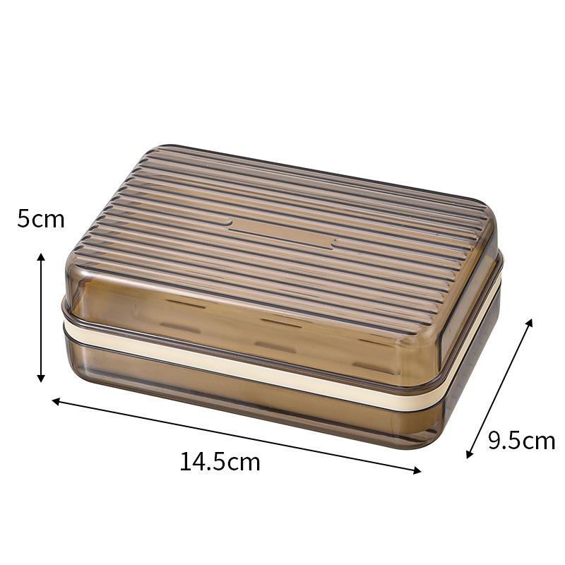 

Прозрачная мыльница с крышкой: Многослойное, пыленепроницаемое и дренируемое хранение для ванной комнаты.