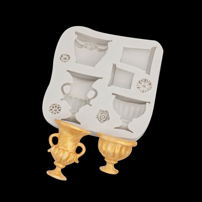 Blumentopf Tasse Silikonform DIY Fondant Kuchen Rand Dekorationswerkzeug Schokolade Gumpaste Harz Tonform Cupcake Backwerkzeug