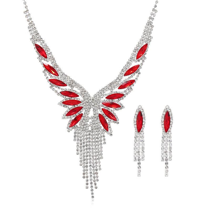 European and American Bride Jewelry Necklace Earrings Jewelry Set Banquet Dress Set Chain Temperament Accessories Style