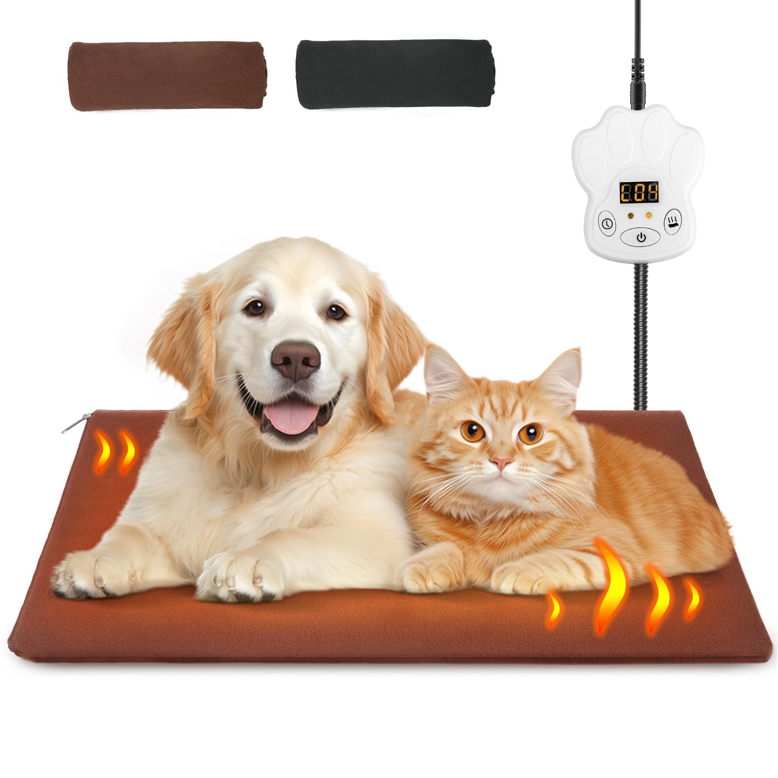 

от питомца iKuma Pet Hot Carpet 65x40 см обогреватель для домашних животных для кошек собак с регулируемой температурой функция таймера сертифицированный PSE коврик для обогрева домашних животных