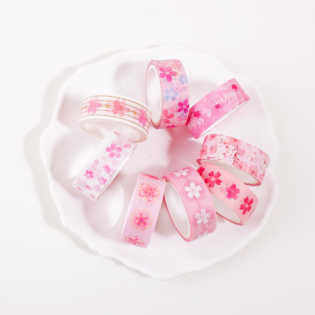 Beautiful Cherry Blossom Pattern Pink Washi Tape, Spring Flower Tape, Scrapbook Journaling and Artwork Decoration, DIY Gifts