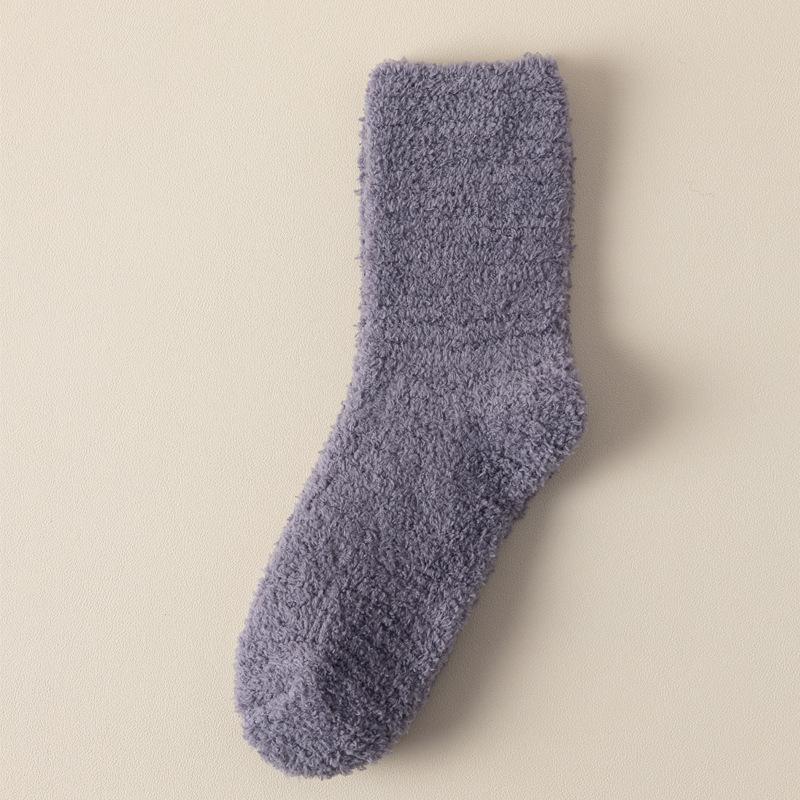 Coral Fleece Socks, Women's Autumn and Winter Sleep Socks, Warm and Non-shedding Mid-calf Socks, Thick Socks
