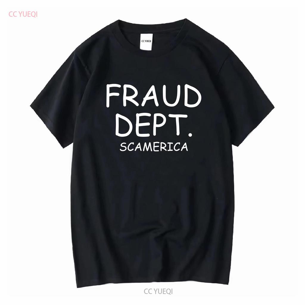Fraud Dept Scam America T Shirt Vintage Washed Graphic Unisex Top For Everyday Wear Casual Homme Versatile Soft Breathable