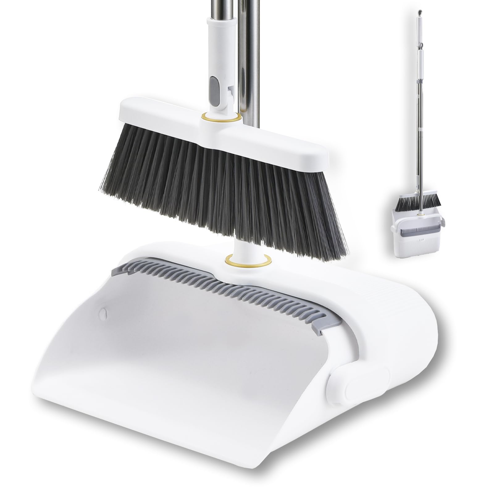 

Набор веника и совка NIEPAN для улицы и дома, регулируемый, компактный, без длинной ручки, для красоты пола, общего коммерческого использования, для переездов, стильный, белый