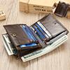 RFID Herren Geldbörsen Echtleder Hasp Clutch Geldbörsen für Karten und Münzen Herren Geldbörse mit Münzfächern