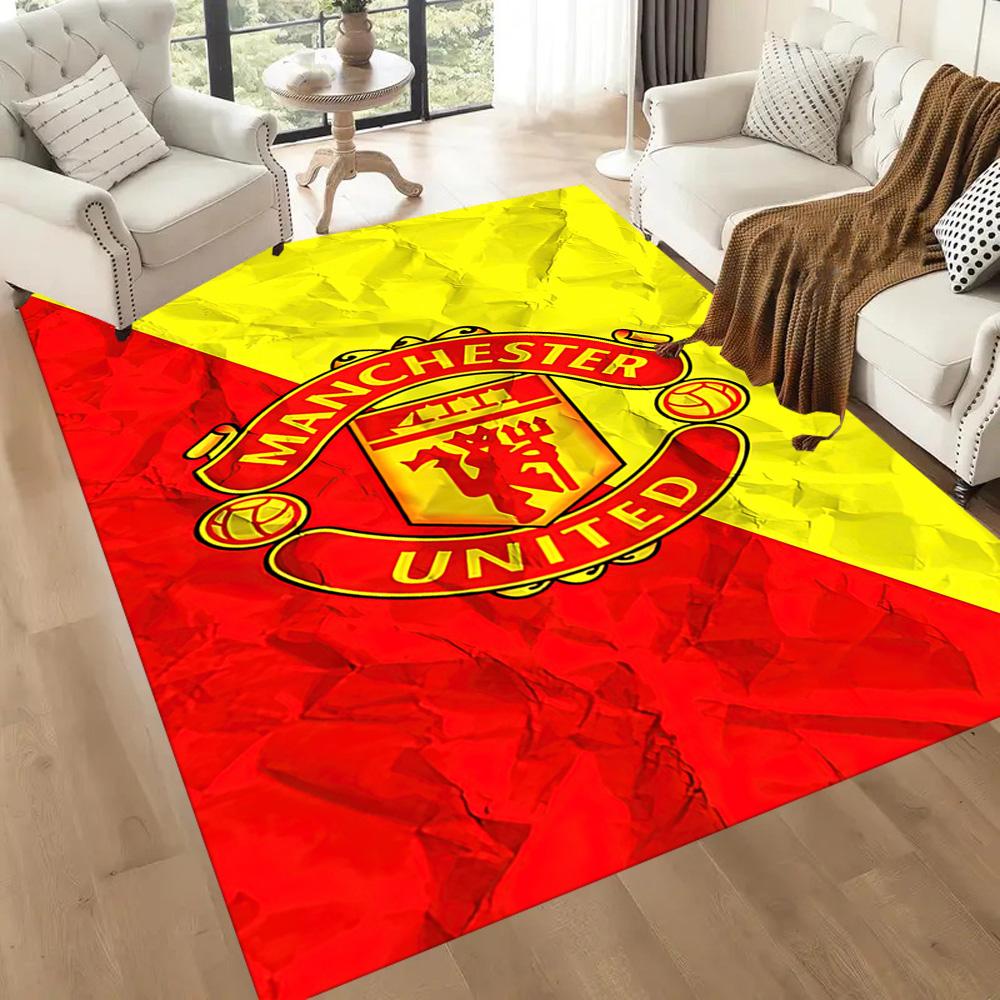 Manchester Fans Square rugs are a great choice for living rooms, bedrooms, home décor, and as gifts.