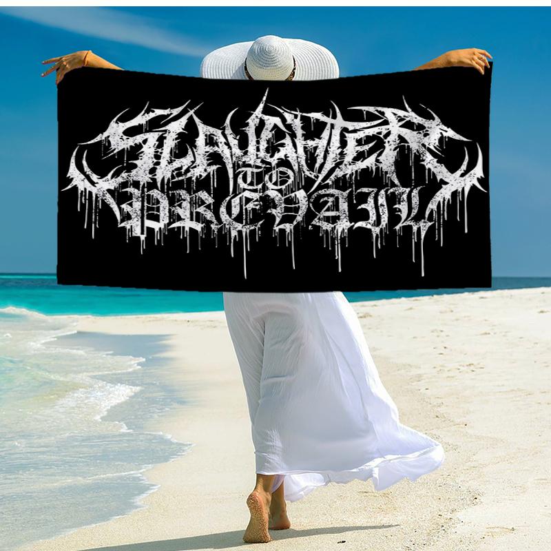 Slasher to Prevail Black Metal Fashion Beach Towel: Ideal for Summer Adventures Soft, absorbent and quick drying suitable for swimming and bathing