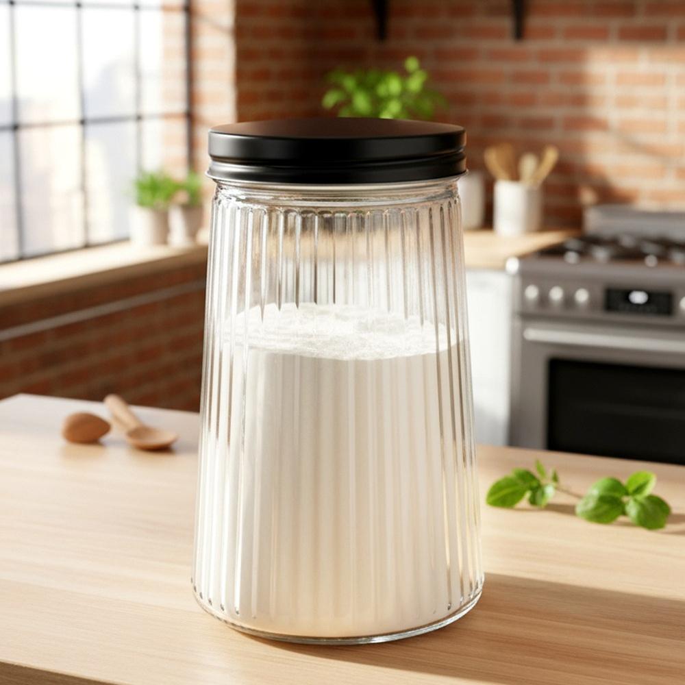 Glass Containers For Loose Products With Lid 1 L 3 Pcs.