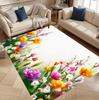 Bunter Aquarell-Blumen-Themen-Bereichsteppich Wohnzimmerdekoration Sofateppich Schlafzimmer Nachttischteppich Küche Couchtisch Bodenschutzmatte
