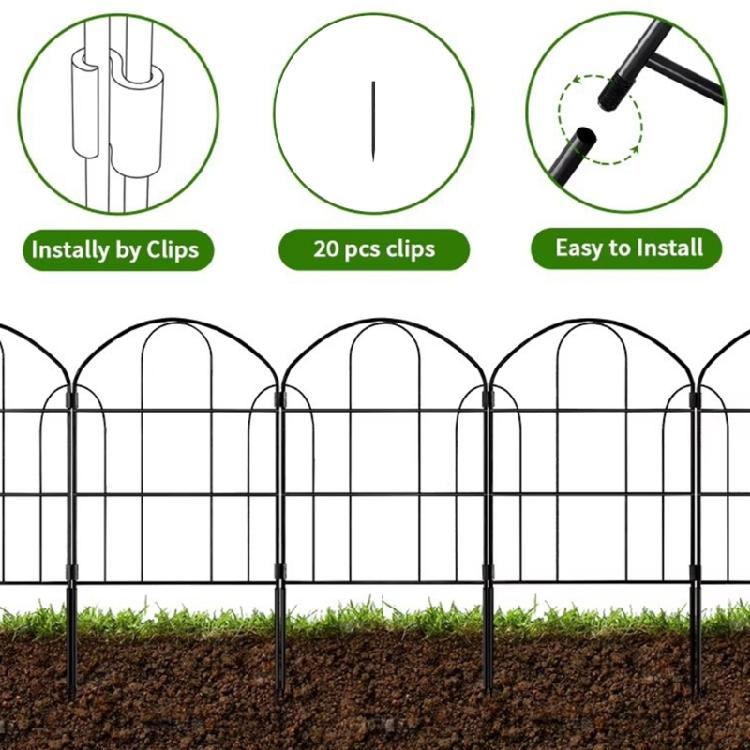 10Pcs Decorative Garden Fence Border 13x24Inch Iron Wire Panel Border Fencing Animal Barrier for Outdoor Yard and Patio