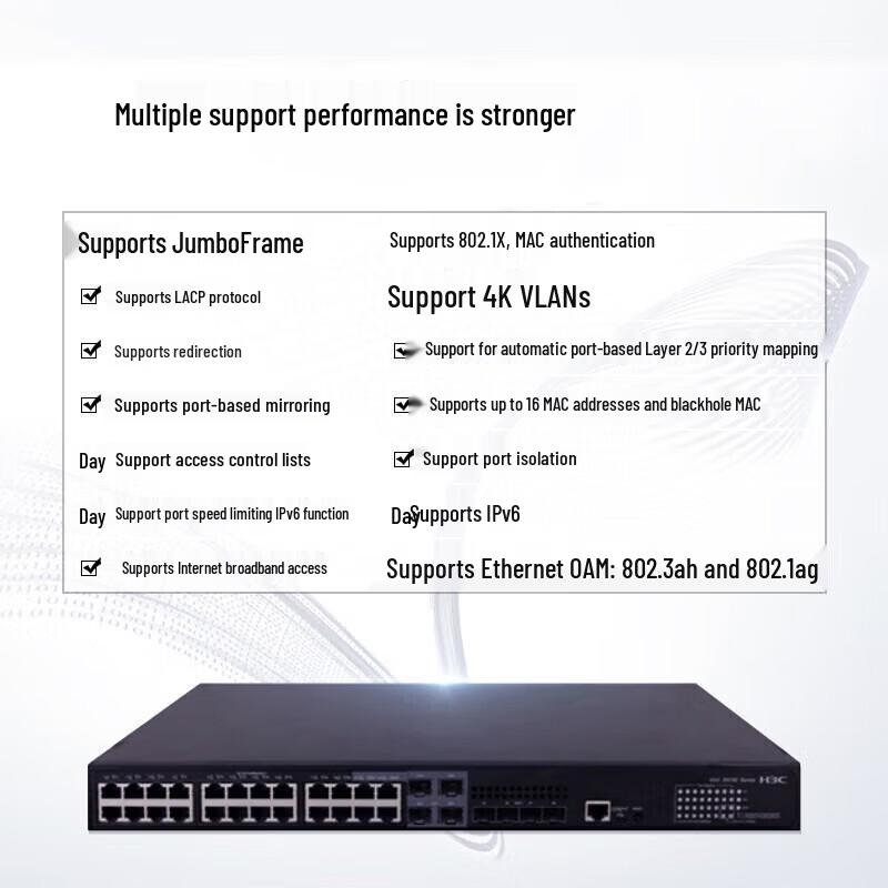 H3C S5130S-28S-HPWR-EI-AC 24-Port Gigabit PoE Managed Switch