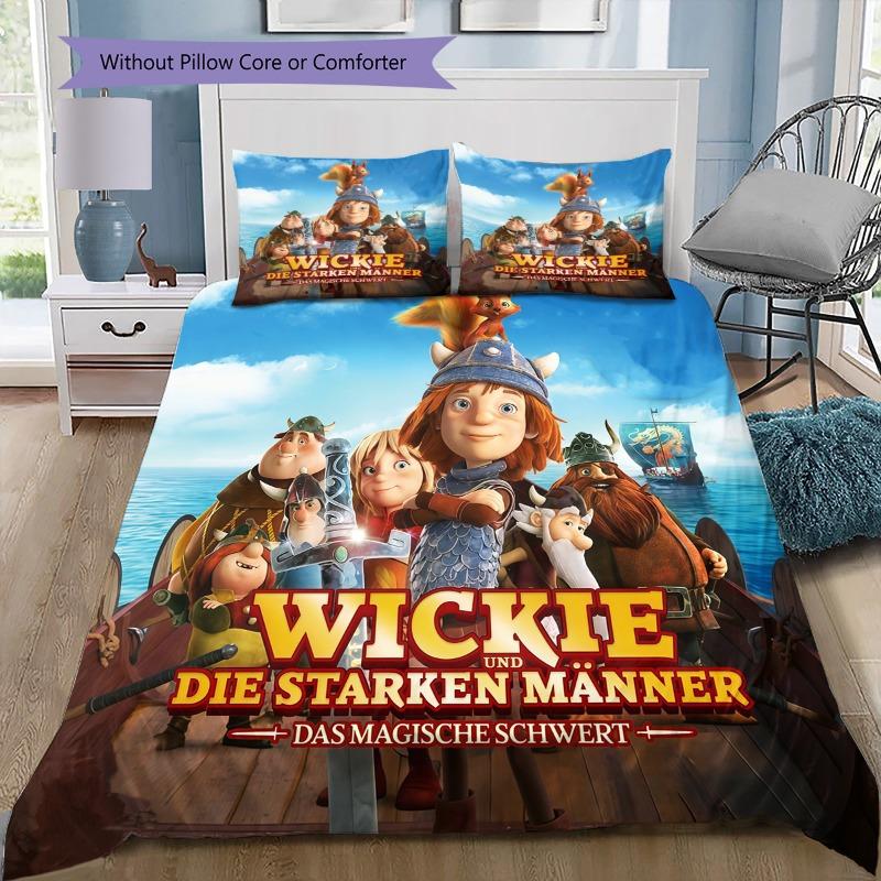 Vickie Die Wikingerin Zeichentrick Druck Bettbezug Set Mit Kissenbezug Ohne Bettdecke Kinder Bettwäsche Set Schlafzimmer Dekoration Geschenk 135x200cm