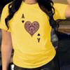 Heart Shaped and Letter Casual Comfortable Pure Cotton Printed Women's Round Neck Short Sleeved T-shirt