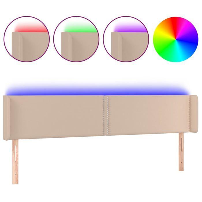 VidaXL LED Headboard Bedroom Furniture Double Bed Accessory Head of Bed Frame Interior Cappuccino 3123203