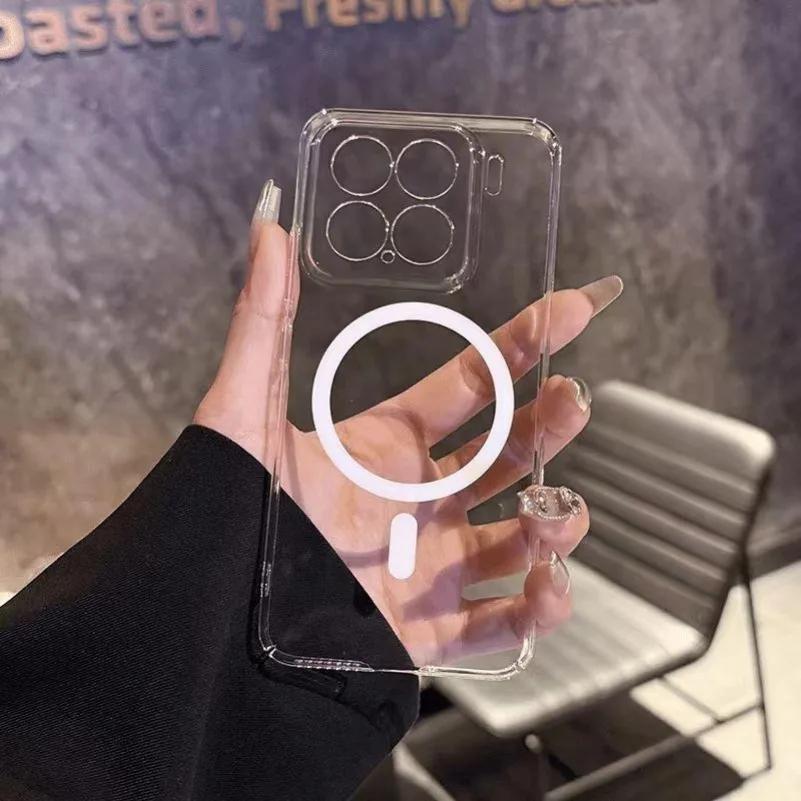Transparent Camera Protection Cases for Xiaomi Mi 15 14 13 Ultra Magnet for Magsafe Case Cover for Xiaomi 13 14 15 Pro
